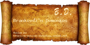 Brankován Domonkos névjegykártya